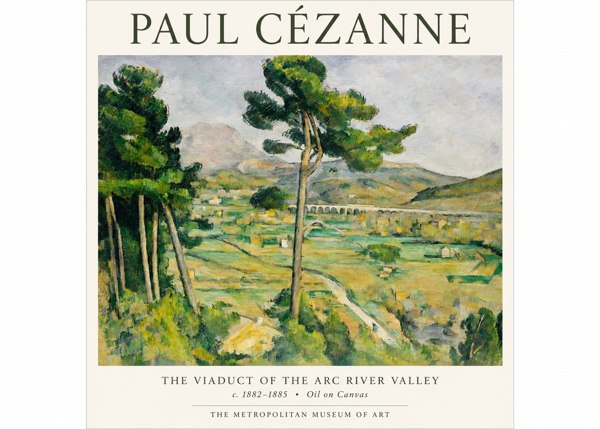 Paul Cézanne The Viaduct of the Arc River Valley No1 - Affiche