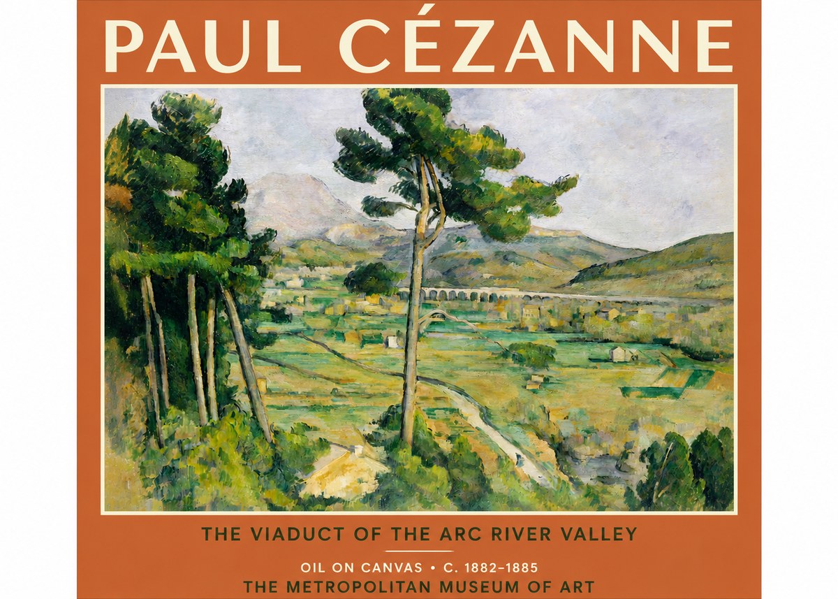 Paul Cézanne The Viaduct of the Arc River Valley No3 - Affiche