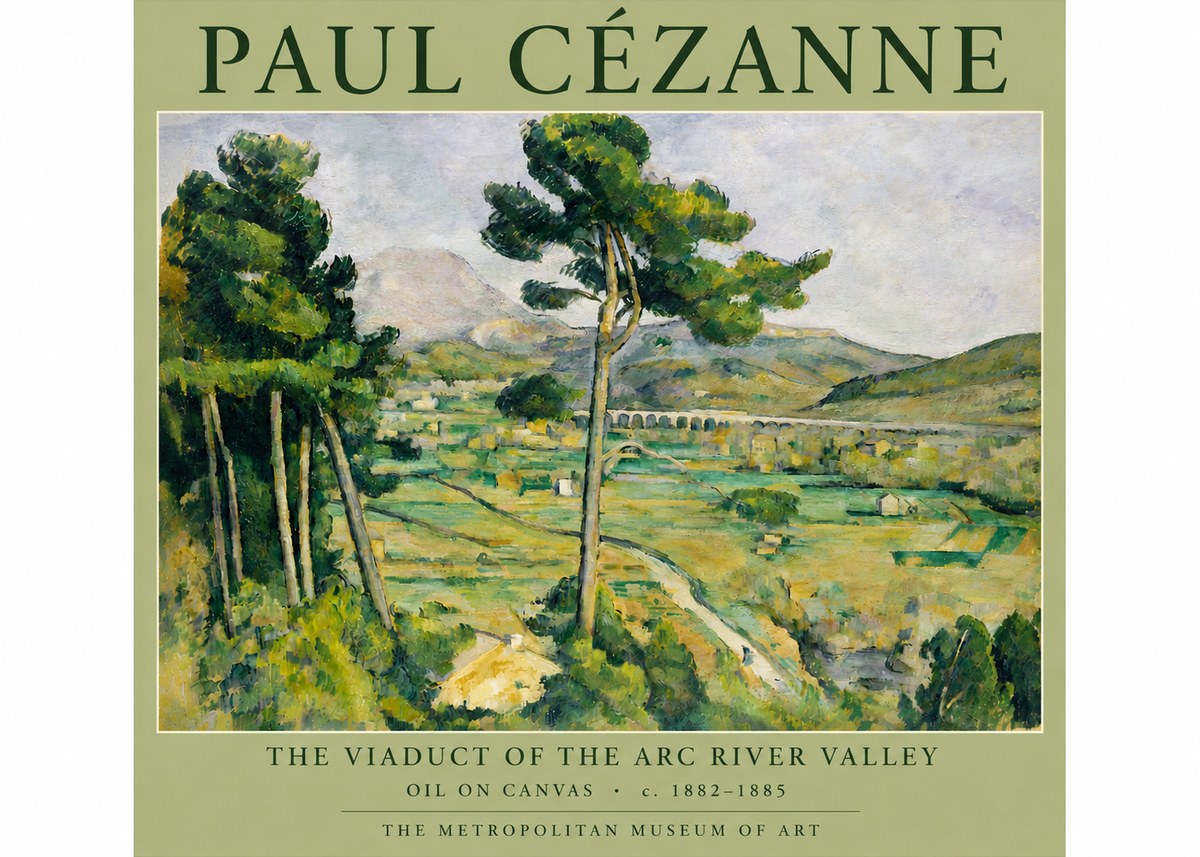 Paul Cézanne The Viaduct of the Arc River Valley No4 - Affiche