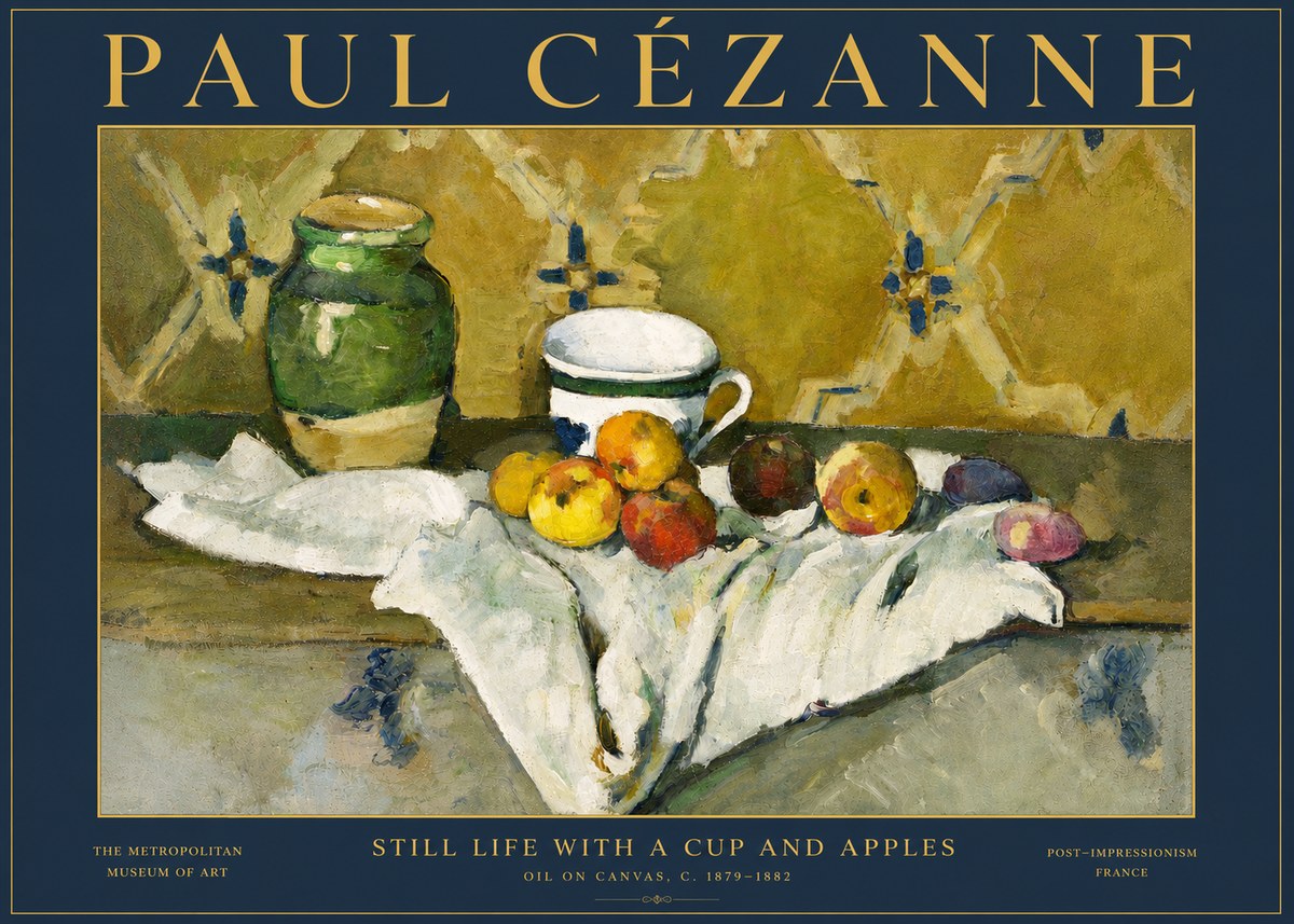 Paul Cézanne Still Life with a Cup and Apples No5 - Affiche