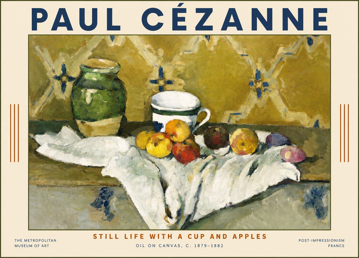 Paul Cézanne Still Life with a Cup and Apples No6 - Affiche