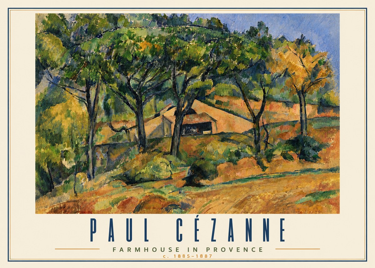 Paul Cézanne Farmhouse in Provence No4 - Affiche