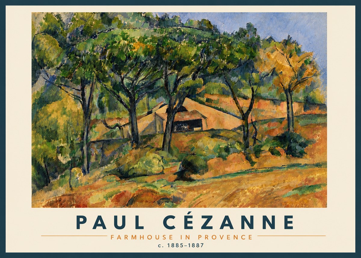 Paul Cézanne Farmhouse in Provence No5 - Affiche