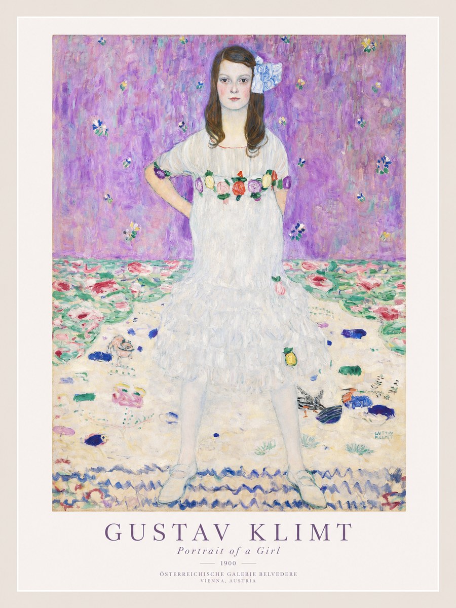 Klimt Portrait of a Girl No1 - Affiche
