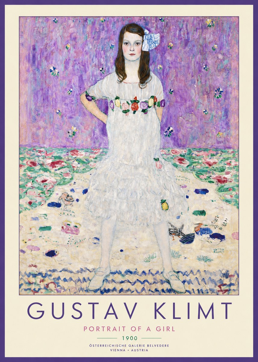 Klimt Portrait of a Girl No2 - Affiche