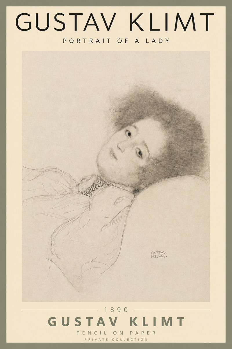 Klimt Portrait of a Lady No2 - Affiche
