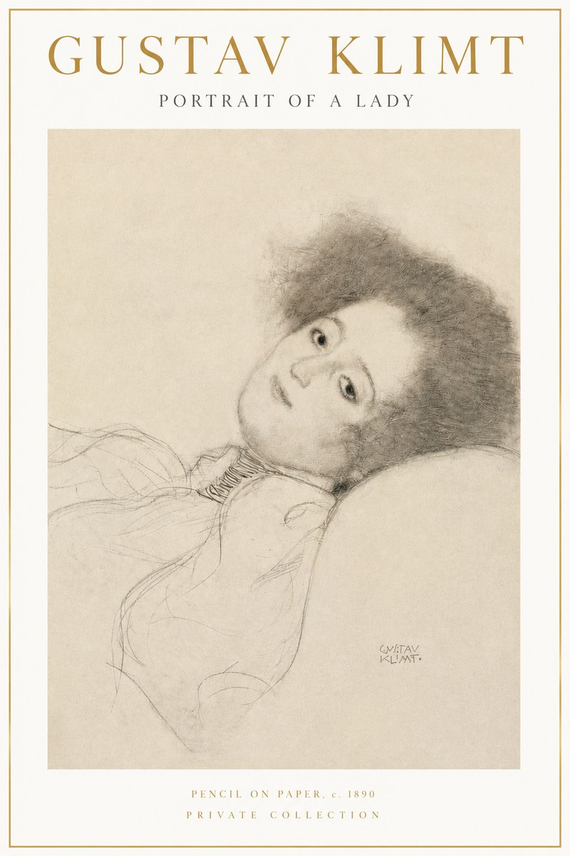 Klimt Portrait of a Lady No3 - Affiche