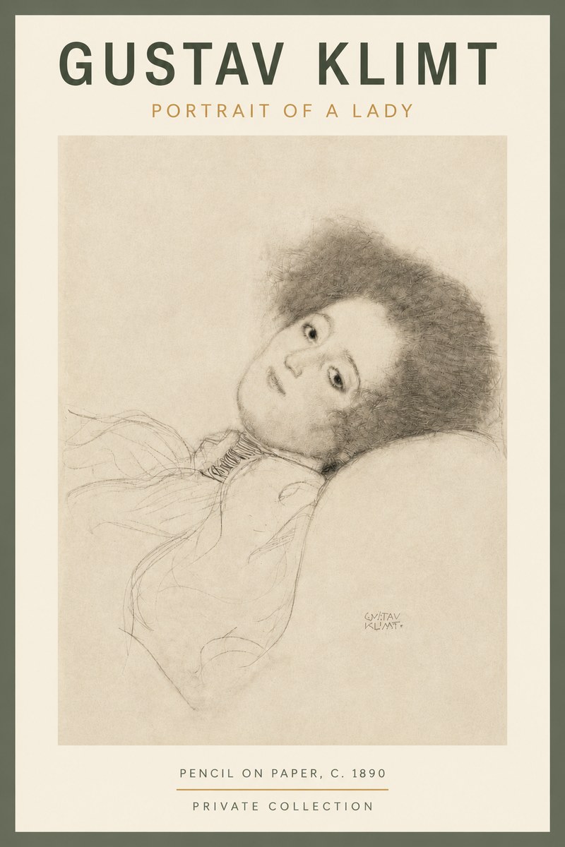 Klimt Portrait of a Lady No4 - Affiche