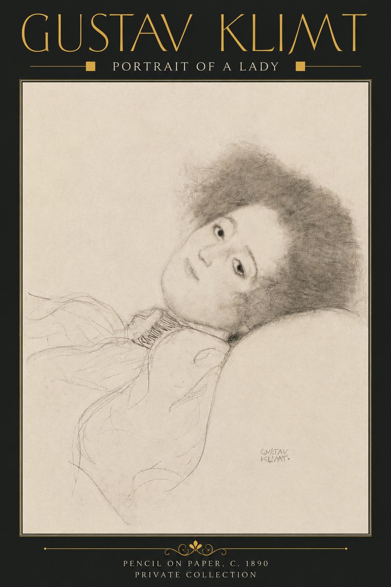 Klimt Portrait of a Lady No6 - Affiche