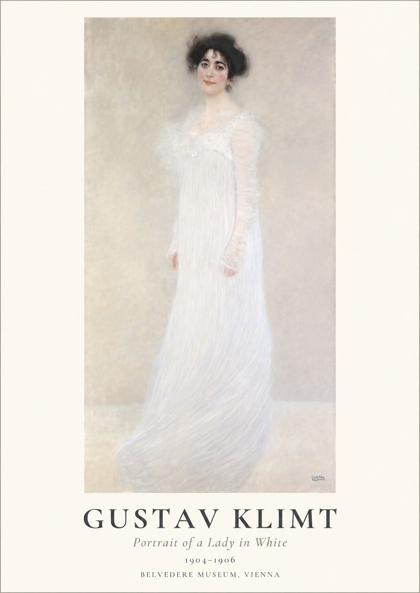 Klimt Portrait of a Lady in White No1 - Affiche