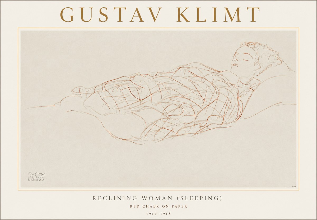 Klimt Reclining Woman (Sleeping) I No1 - Affiche