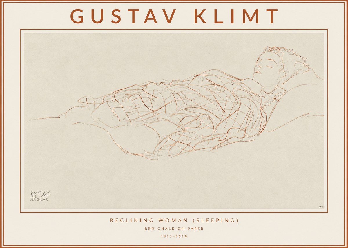 Klimt Reclining Woman (Sleeping) I No2 - Affiche