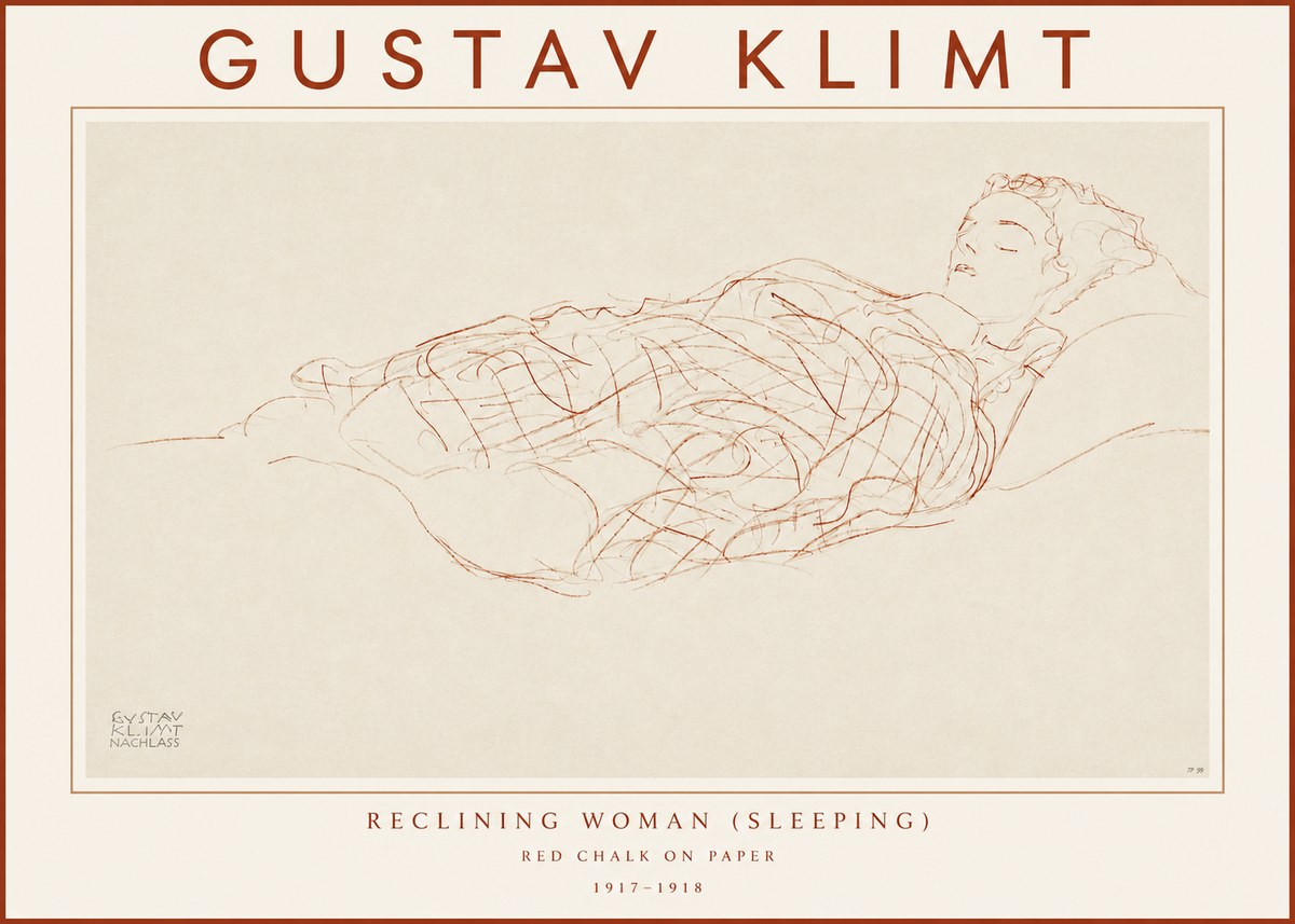 Klimt Reclining Woman (Sleeping) I No3 - Affiche
