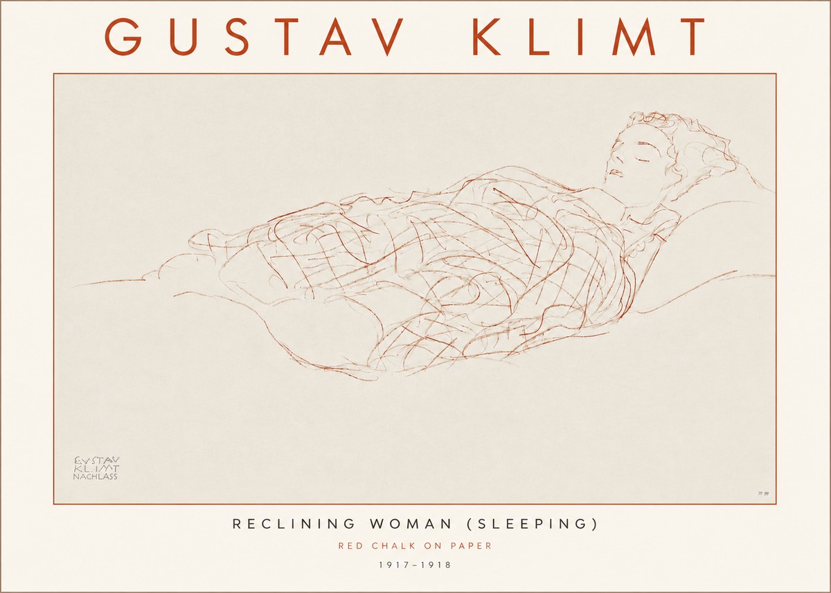 Klimt Reclining Woman (Sleeping) I No4 - Affiche