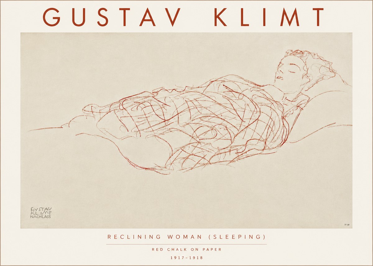 Klimt Reclining Woman (Sleeping) I No5 - Affiche