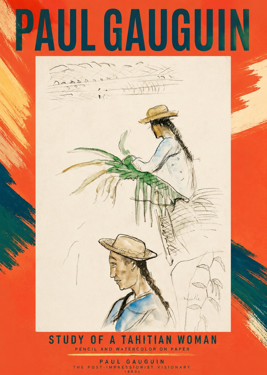 Paul Gauguin Study of a Tahitian Woman I No2 - Affiche