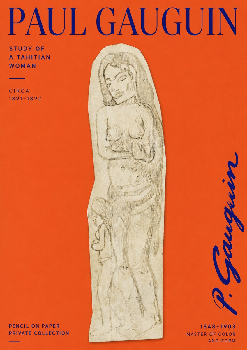 Paul Gauguin Study of a Tahitian Woman II No2 - Affiche
