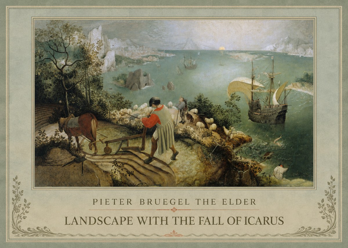 Pieter Bruegel Landscape with the Fall of Icarus I No1 - Affiche