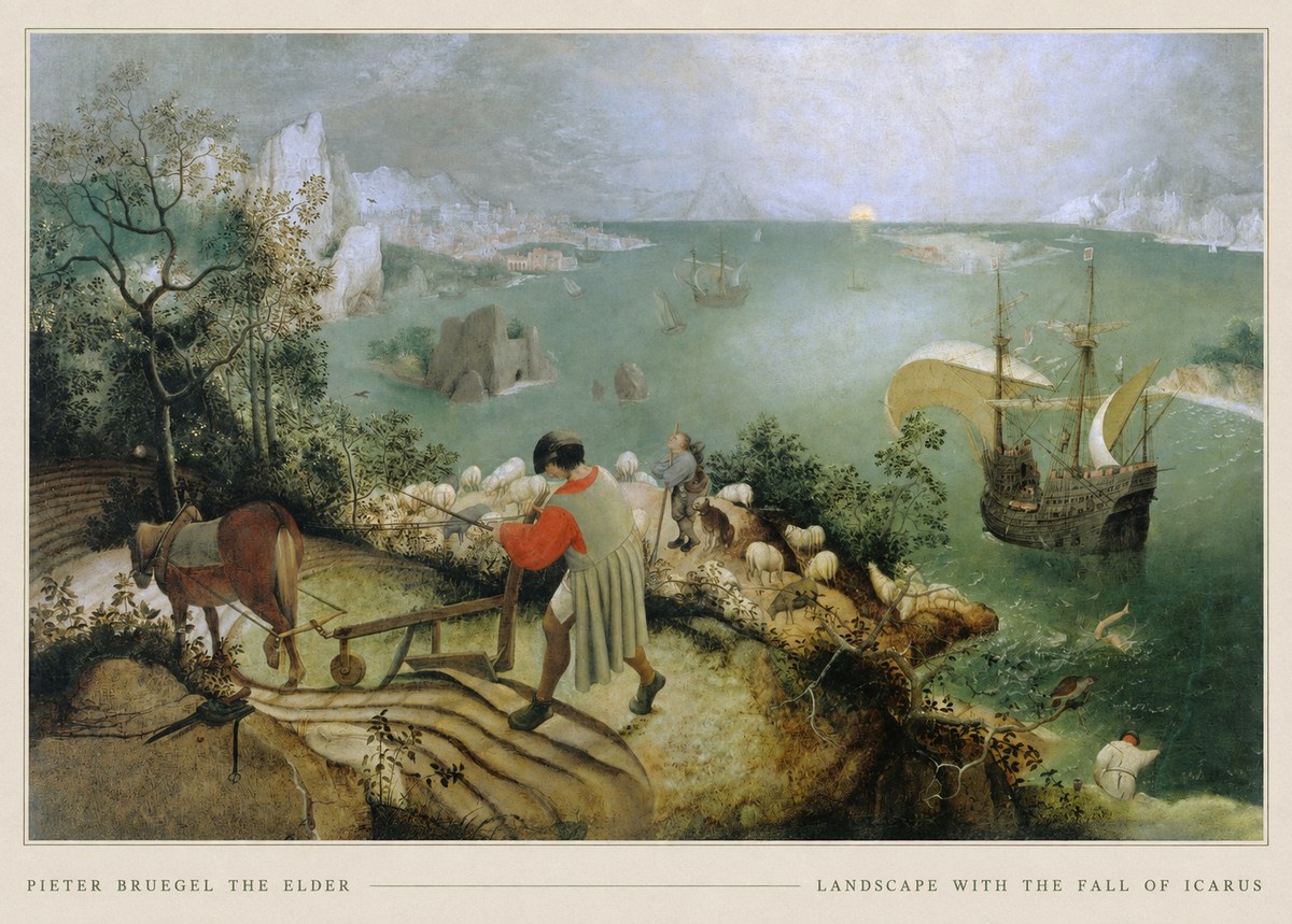 Pieter Bruegel Landscape with the Fall of Icarus I No5 - Affiche