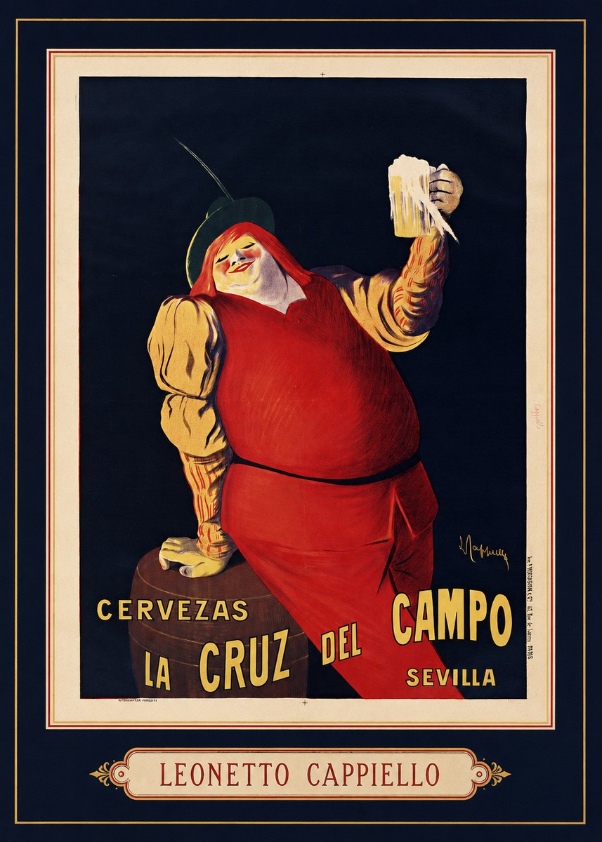 Leonetto Cappiello Cervezas La Cruz Del Campo No5 - Affiche