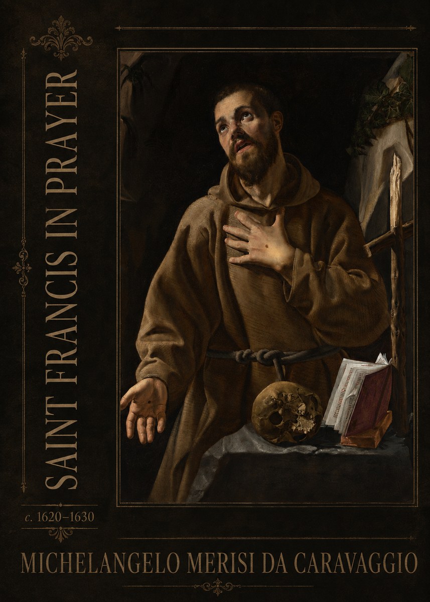 Michelangelo Merisi da Caravaggio Saint Francis in Prayer I No2 - Affiche