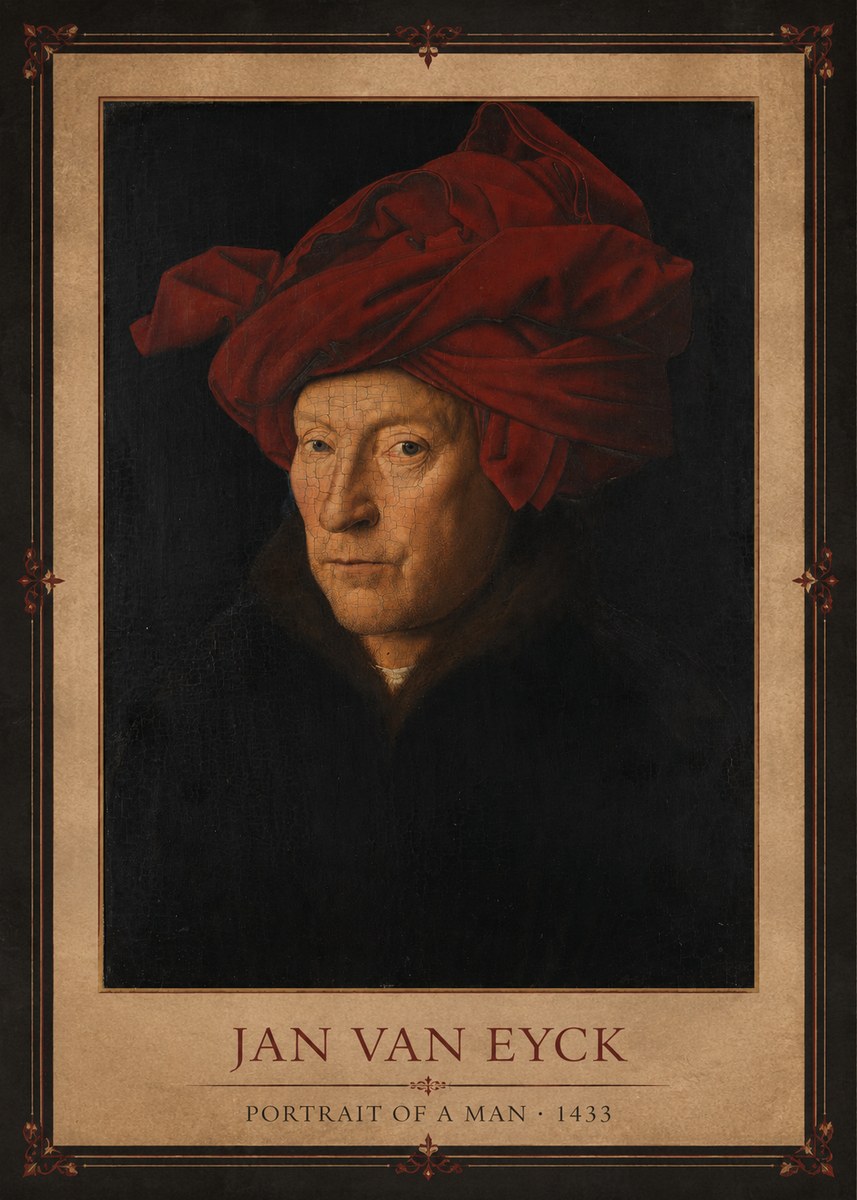 Jan van Eyck Portrait of a Man II No1 - Affiche