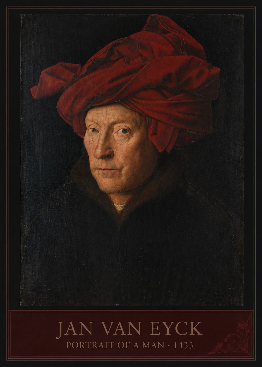 Jan van Eyck Portrait of a Man II No3 - Affiche