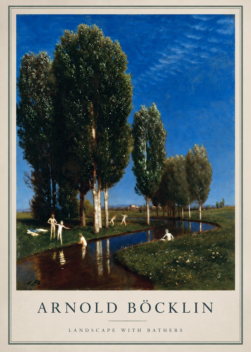Arnold Böcklin Landscape with Bathers No2 - Affiche