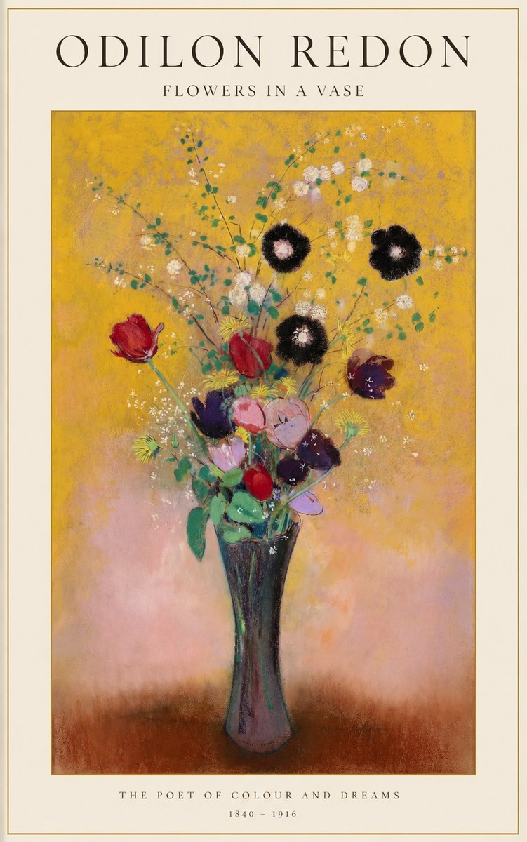 Odilon Redon Flowers in a Vase IV No1 - Affiche