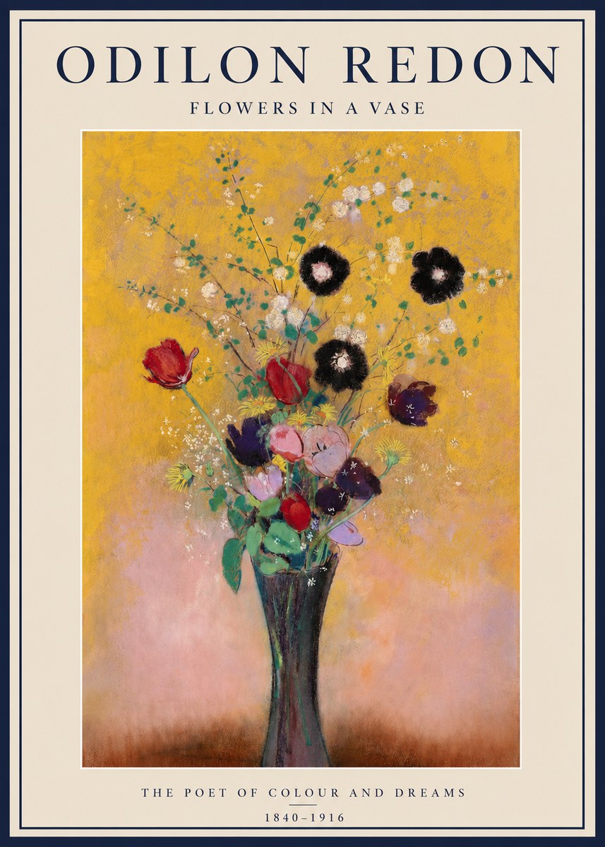 Odilon Redon Flowers in a Vase IV No2 - Affiche