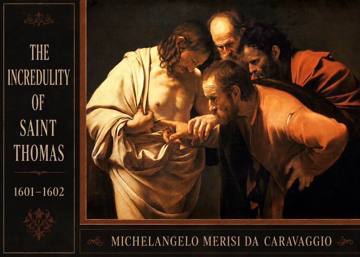 Michelangelo Merisi da Caravaggio The Incredulity of Saint Thomas II No2 - Affiche