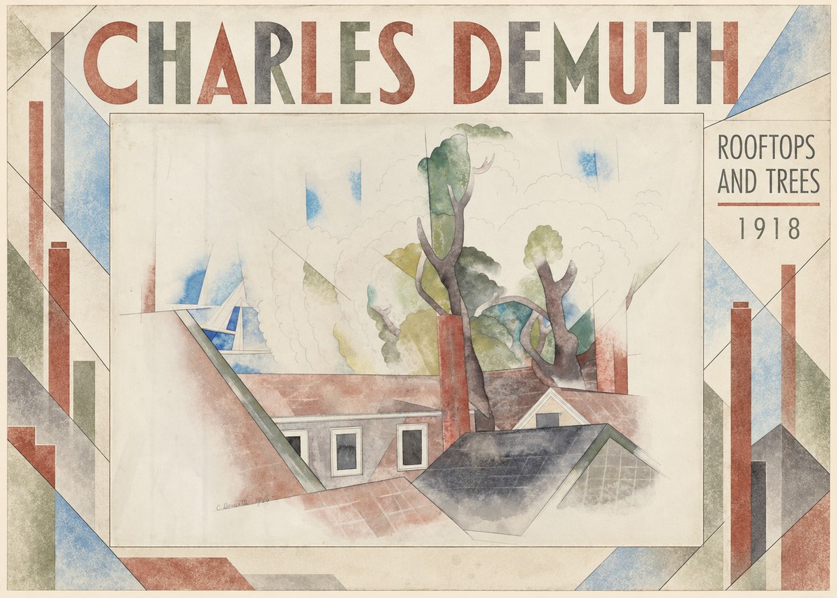 Charles Demuth Rooftops and Trees No4 - Affiche