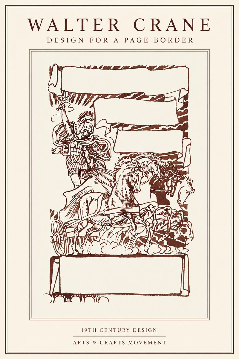 Walter Crane Design for a Page Border No1 - Affiche