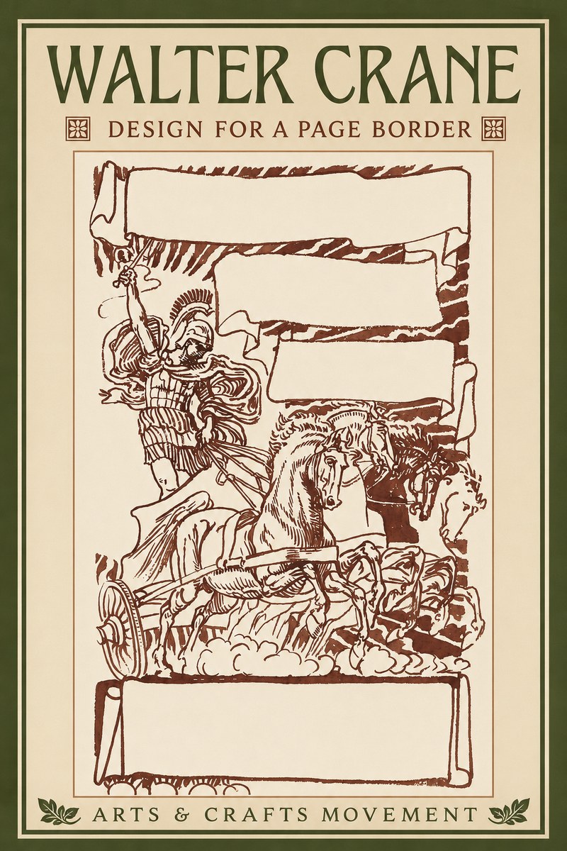 Walter Crane Design for a Page Border No2 - Affiche