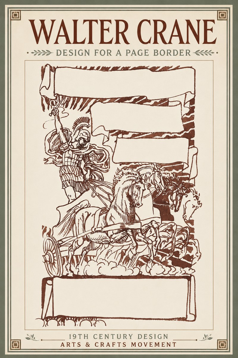 Walter Crane Design for a Page Border No3 - Affiche