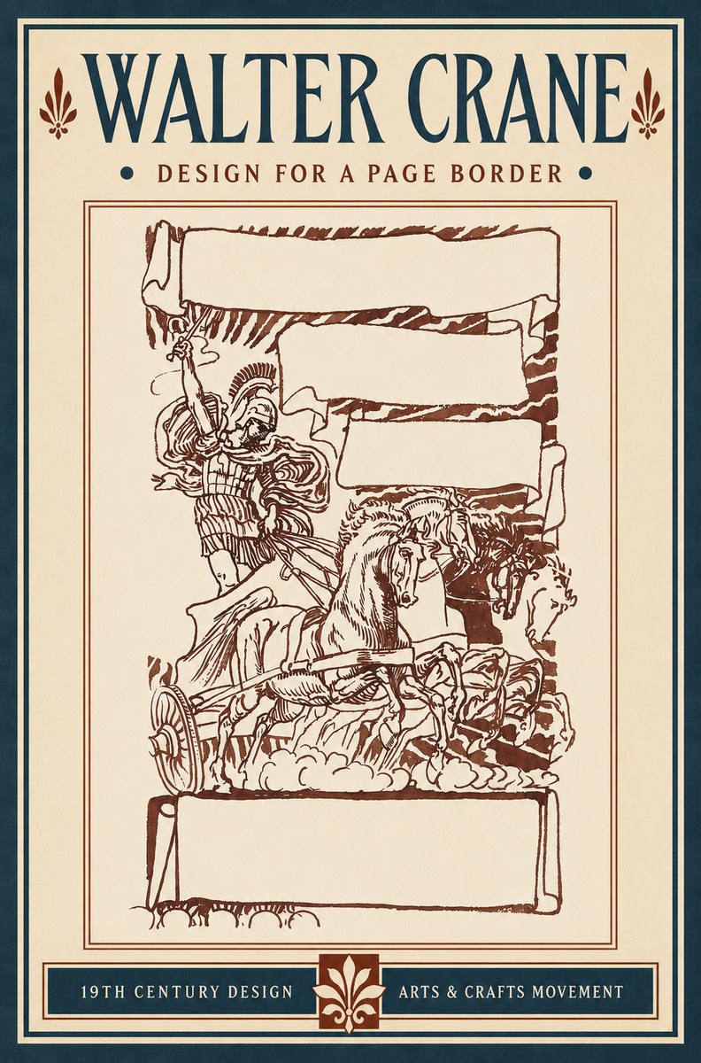 Walter Crane Design for a Page Border No4 - Affiche