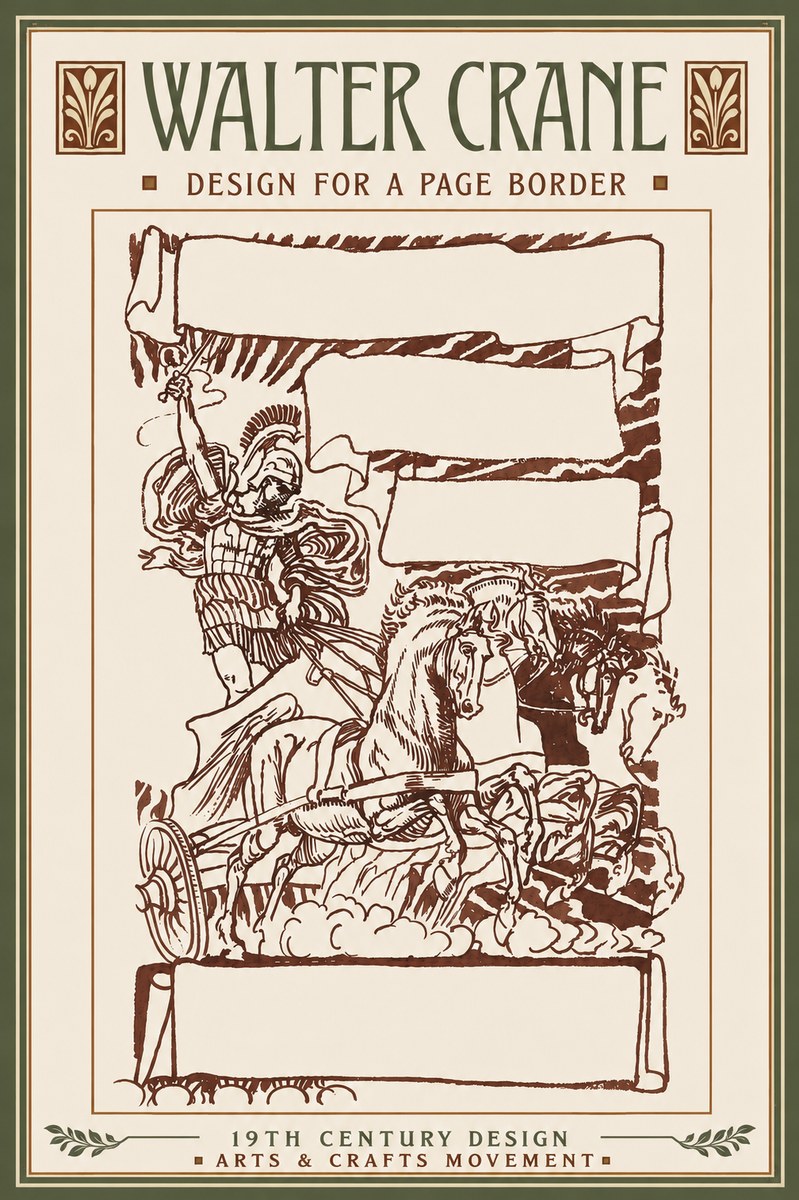 Walter Crane Design for a Page Border No6 - Affiche