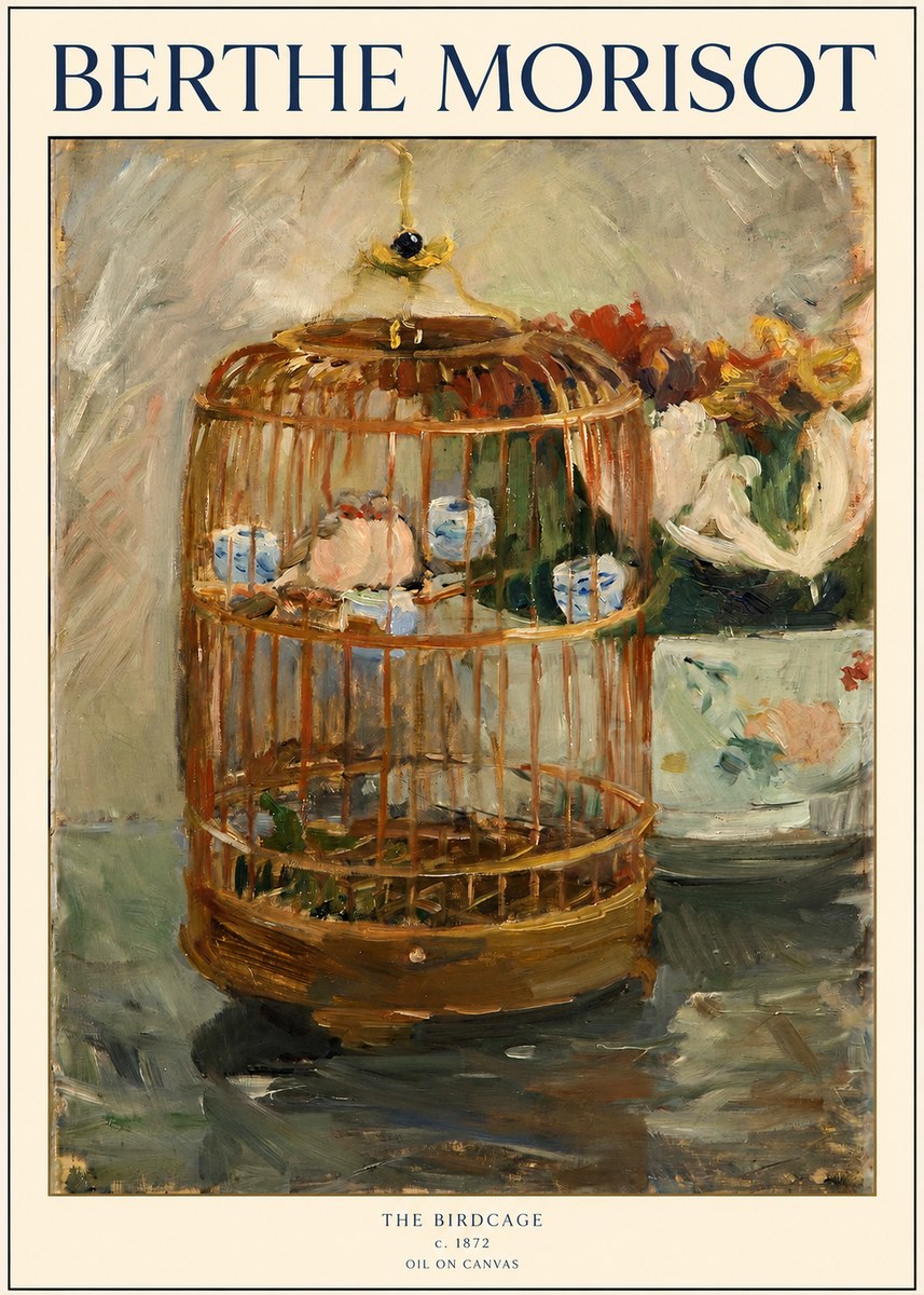 Berthe Morisot The Birdcage II No1 - Affiche