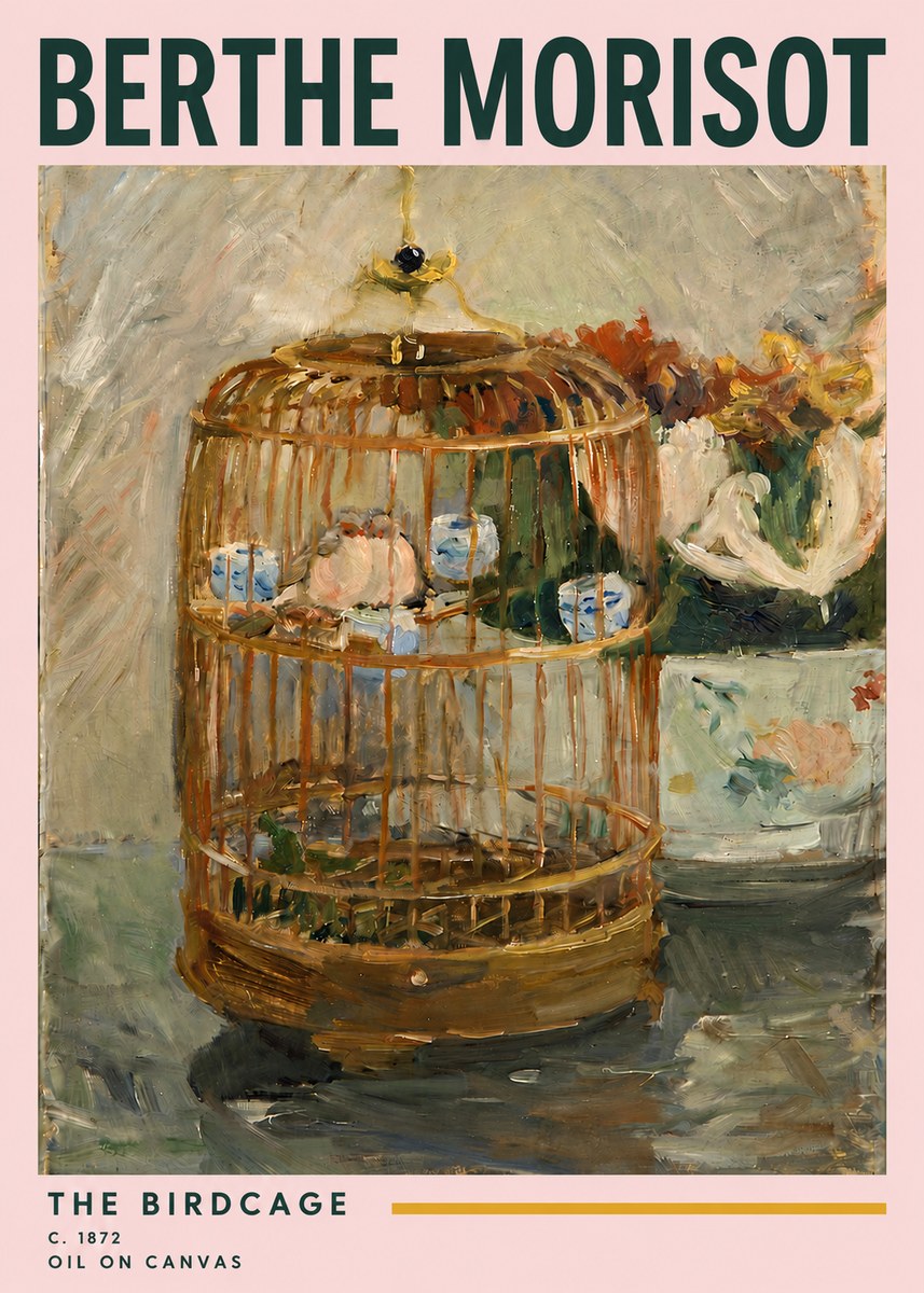 Berthe Morisot The Birdcage II No3 - Affiche