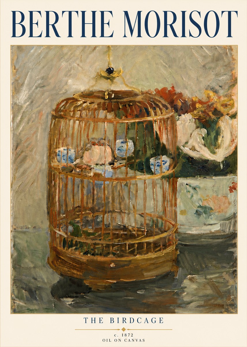 Berthe Morisot The Birdcage II No5 - Affiche