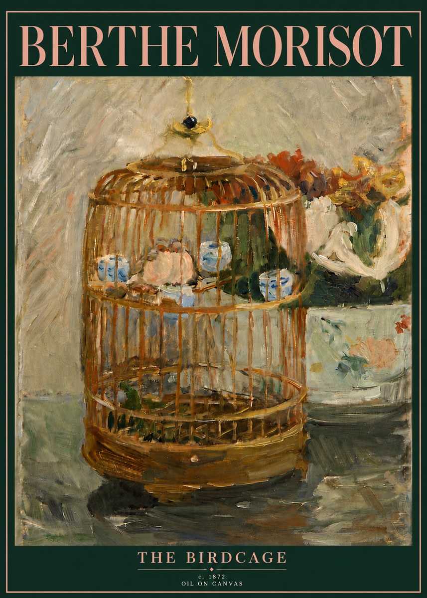 Berthe Morisot The Birdcage II No6 - Affiche