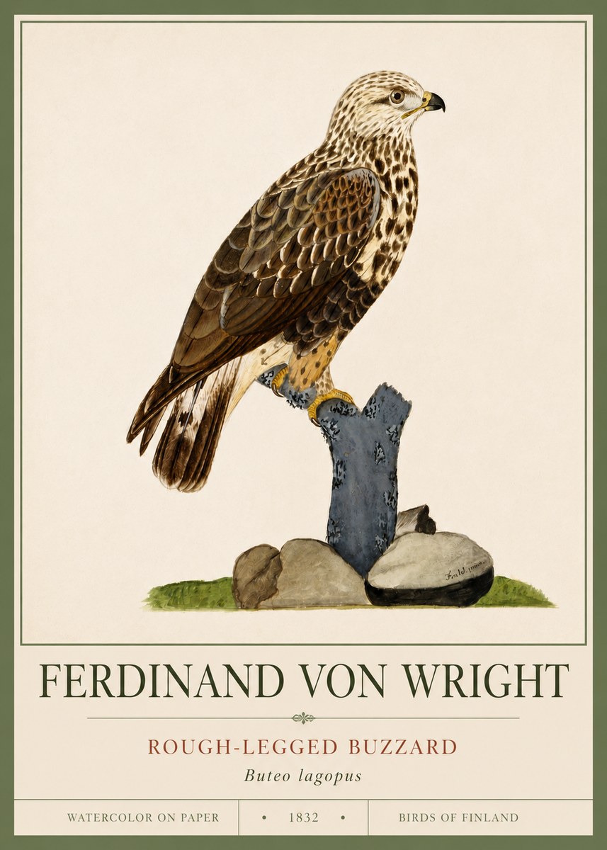 Ferdinand von Wright Rough-legged Buzzard No4 - Affiche