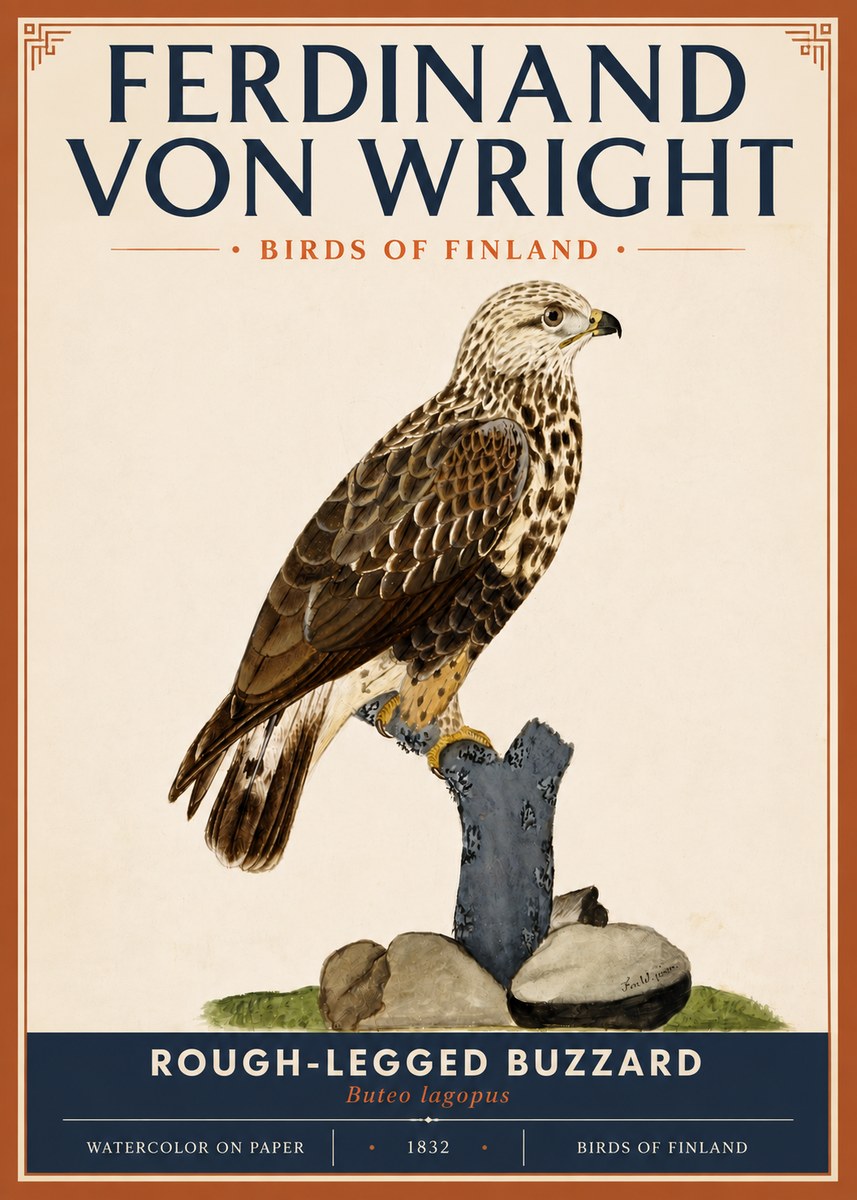 Ferdinand von Wright Rough-legged Buzzard No5 - Affiche