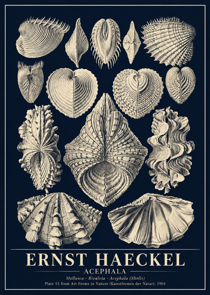 Ernst Haeckel Acephala — Brachiopods Plate 55 — Cytherea. No6 - Affiche