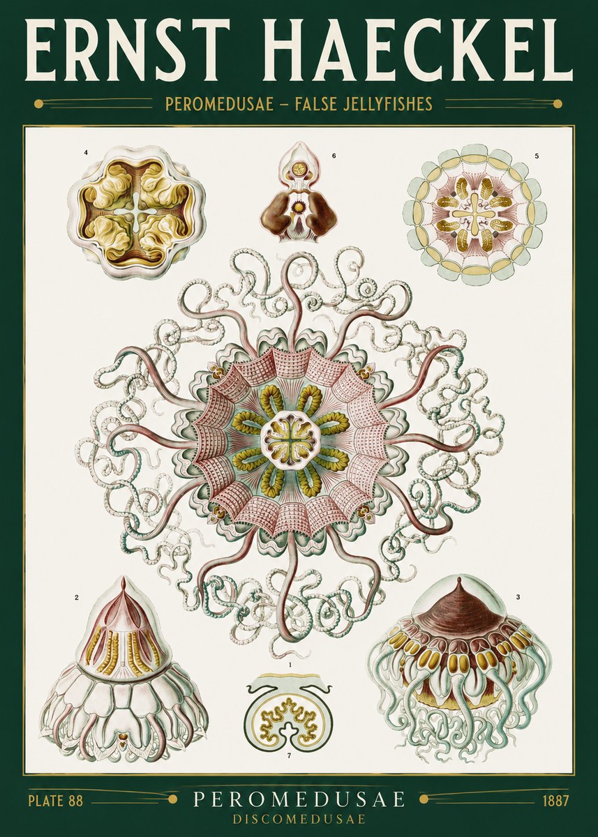 Ernst Haeckel Peromedusae – Discomedusae No2 - Affiche