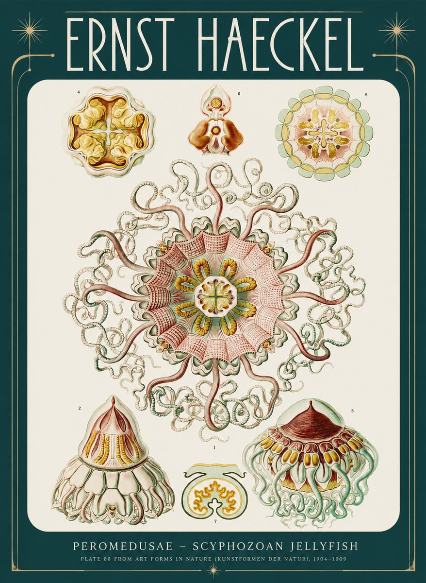 Ernst Haeckel Peromedusae – Discomedusae No4 - Affiche