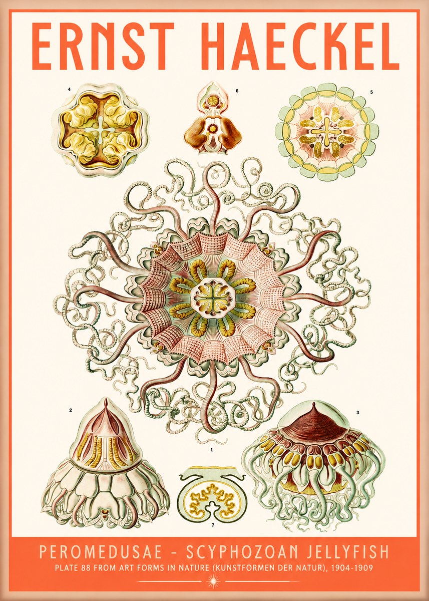 Ernst Haeckel Peromedusae – Discomedusae No5 - Affiche
