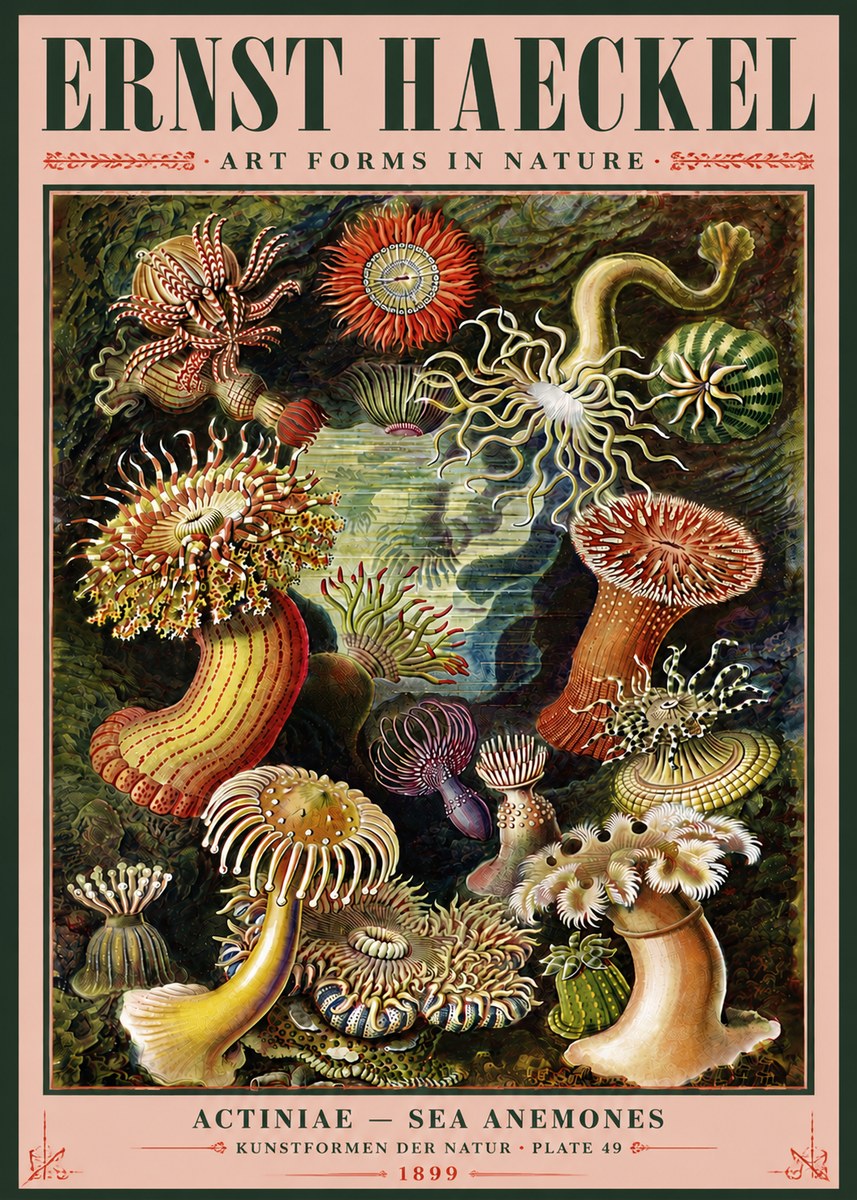 Ernst Haeckel Sea Anemones No5 - Affiche