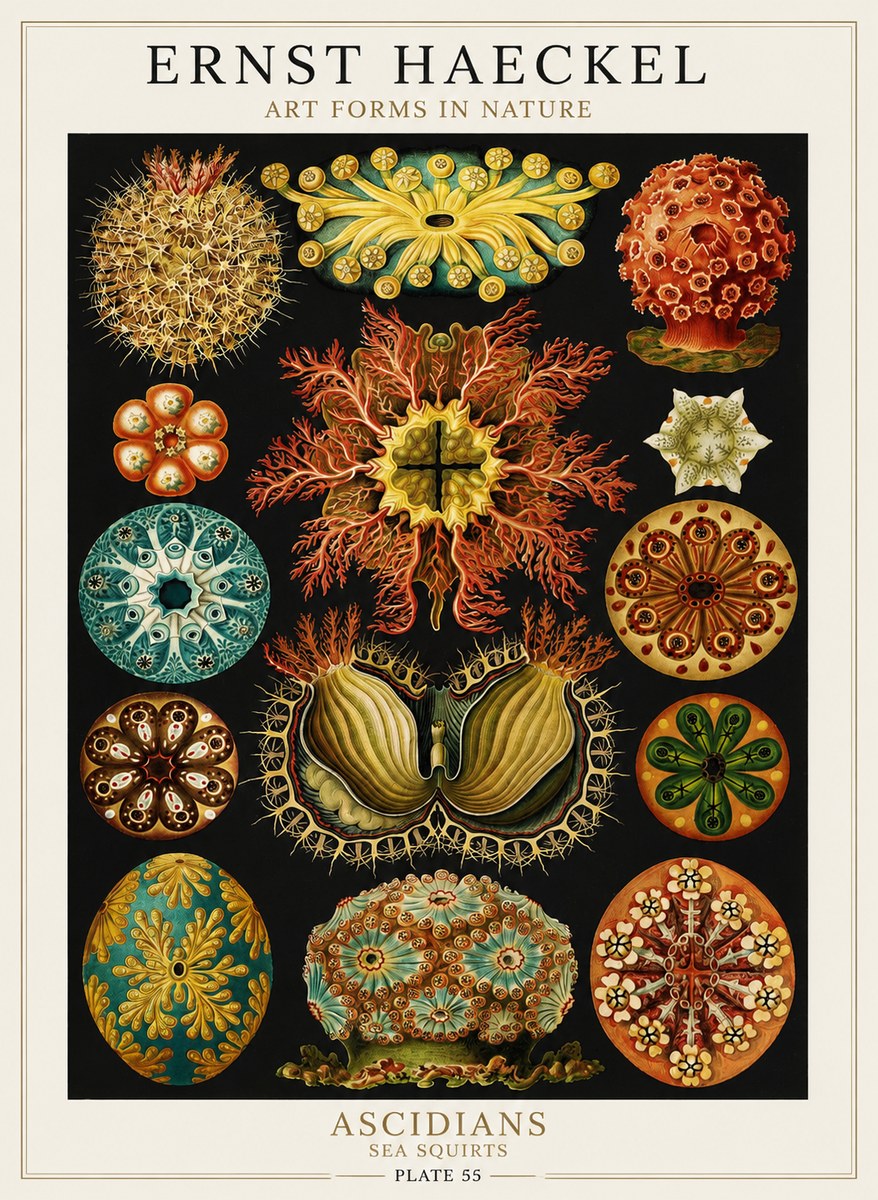Ernst Haeckel Ascidiae — Sea Squirts No3 - Affiche