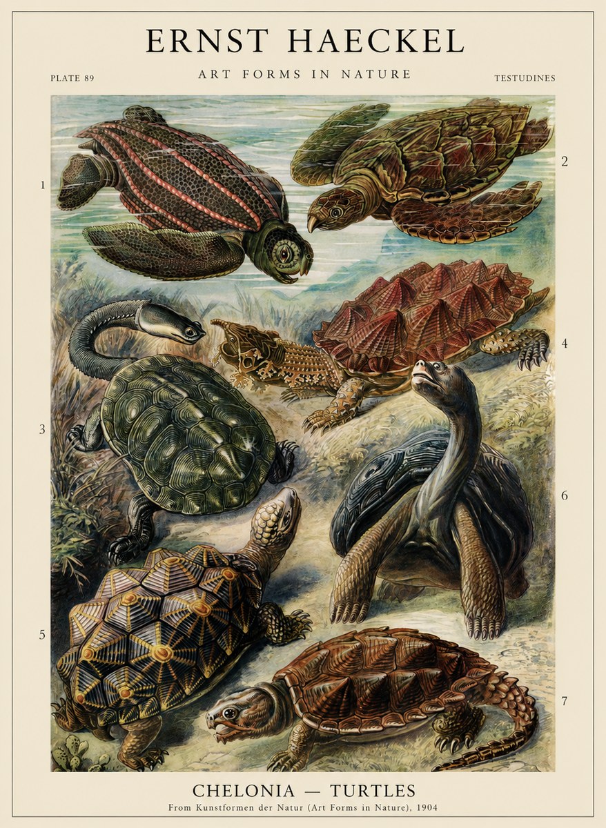 Ernst Haeckel Chelonia - Turtles No2 - Affiche